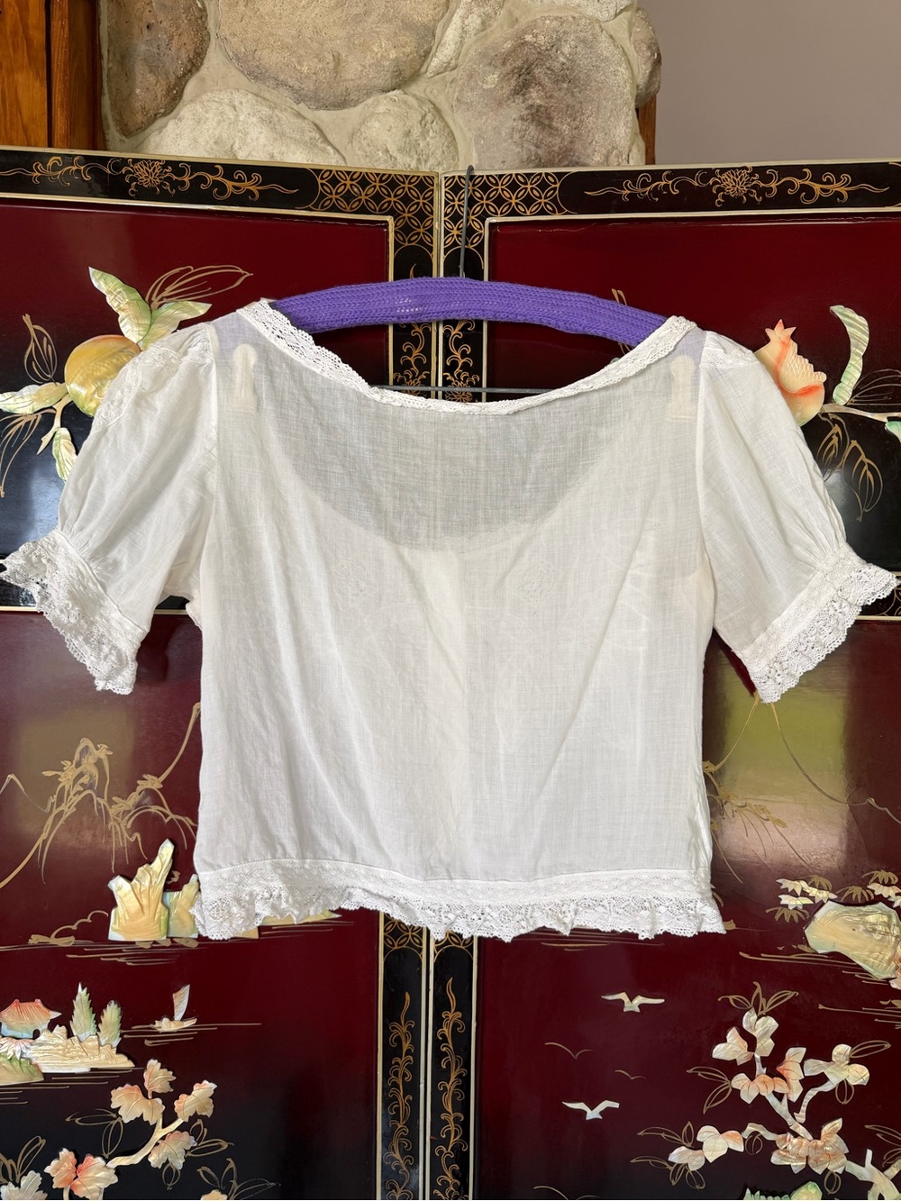 Vintage Dôen style cotton lace blouse - Picture 8 of 9